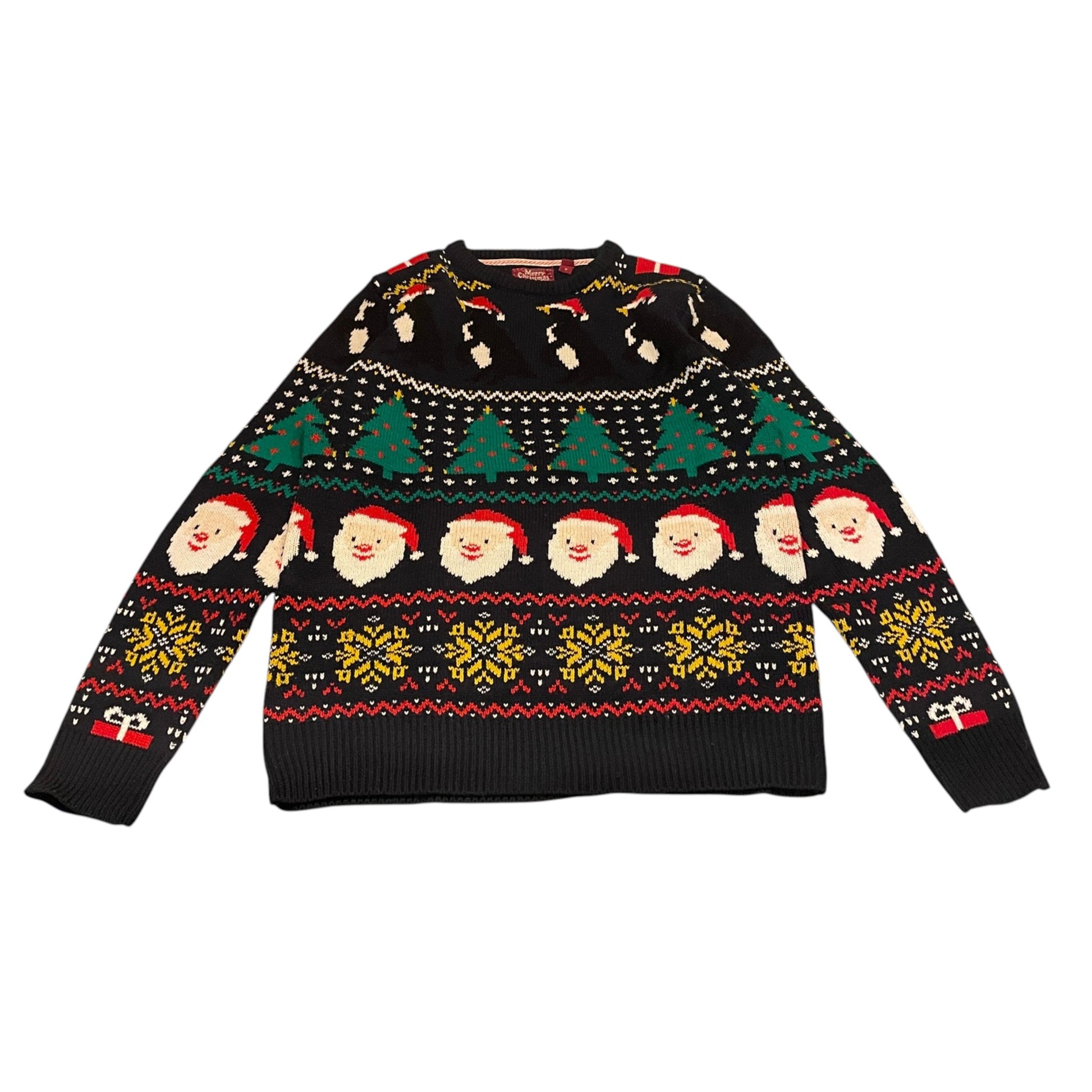 Brave Soul S men's black Christmas jumper acrylic