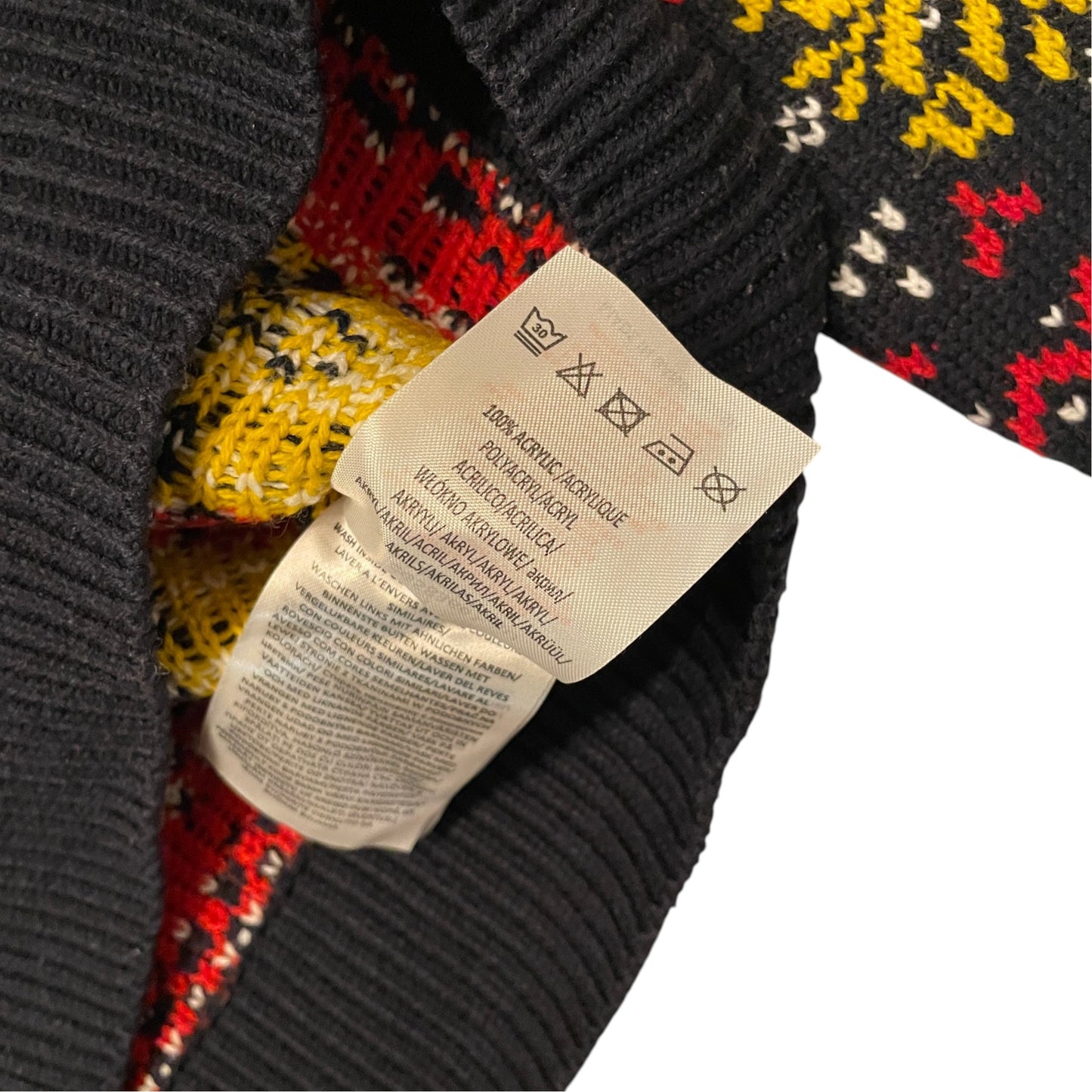 Brave Soul S men's black Christmas jumper acrylic