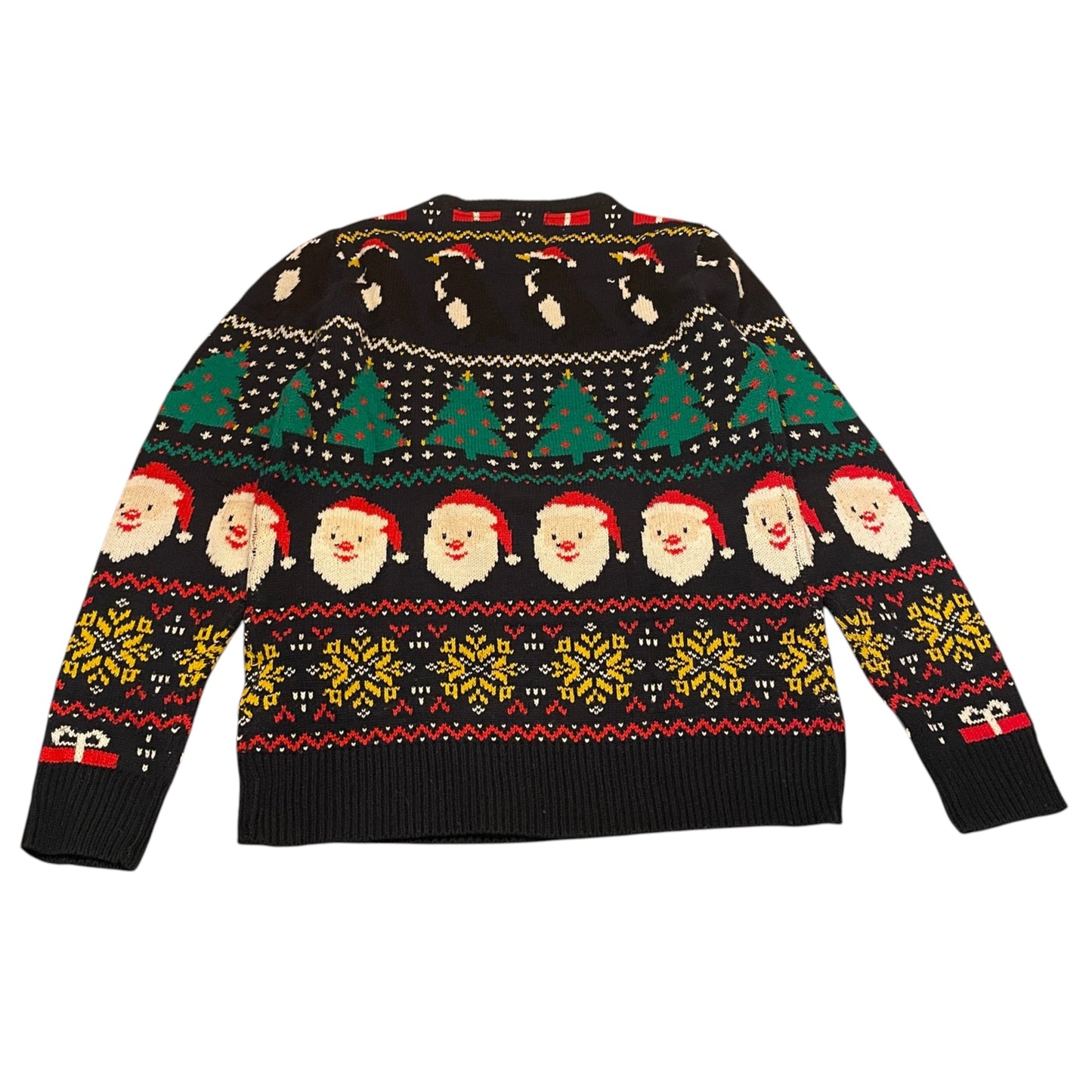 Brave Soul S men's black Christmas jumper acrylic