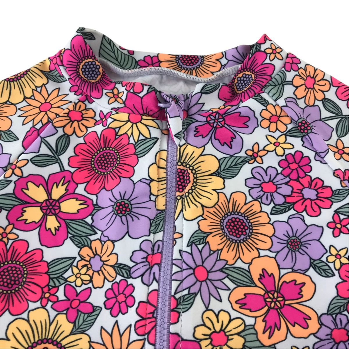 Btween 7-8 years multicolour swimsuit long sleeve polyester elastane