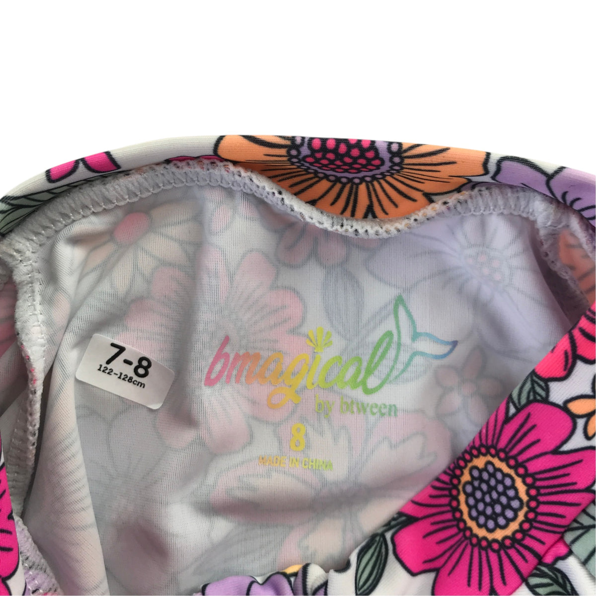 Btween 7-8 years multicolour swimsuit long sleeve polyester elastane