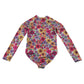Btween 7-8 years multicolour swimsuit long sleeve polyester elastane