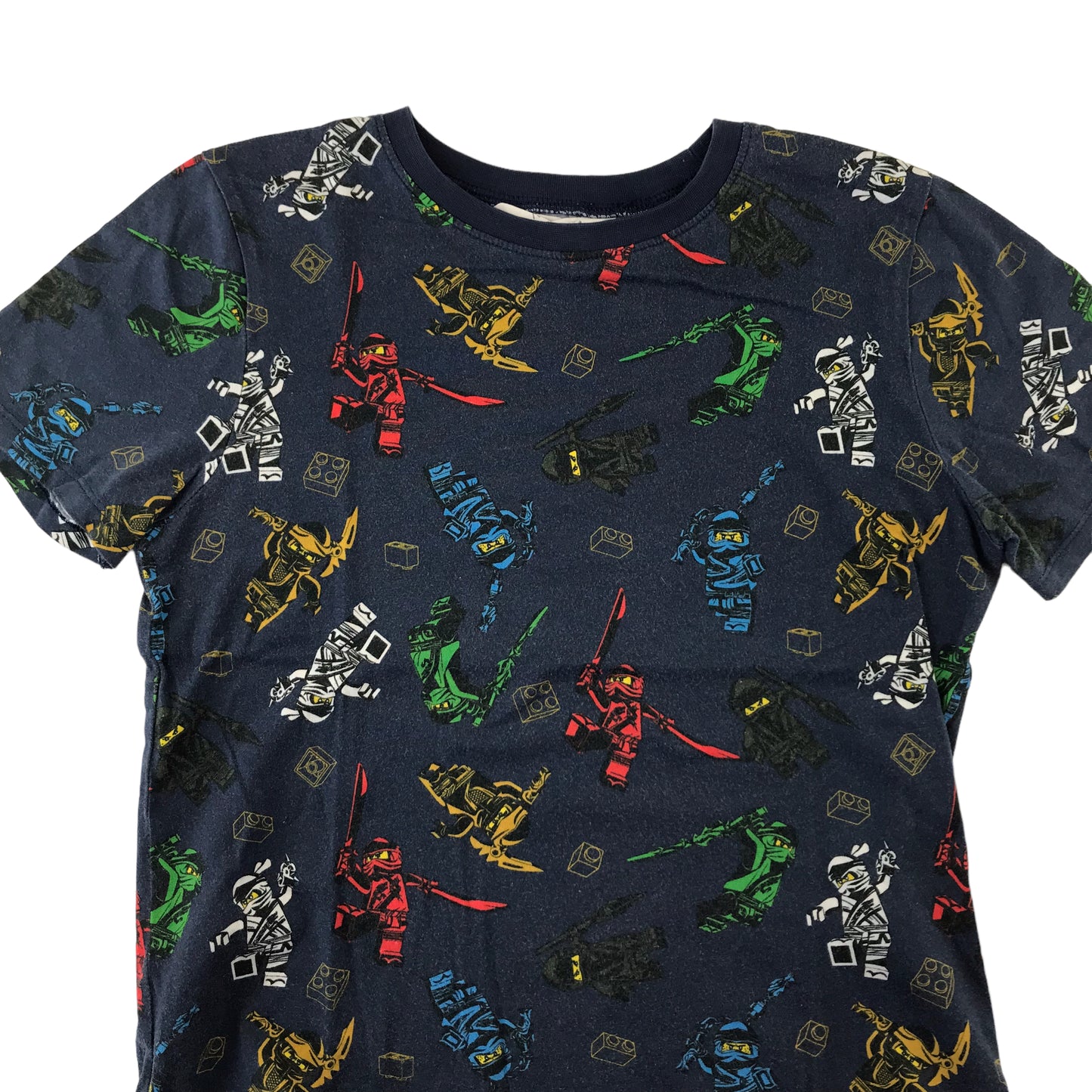 H&M T-Shirt 9-10 Years Navy Lego Ninjago Graphic Tee Cotton