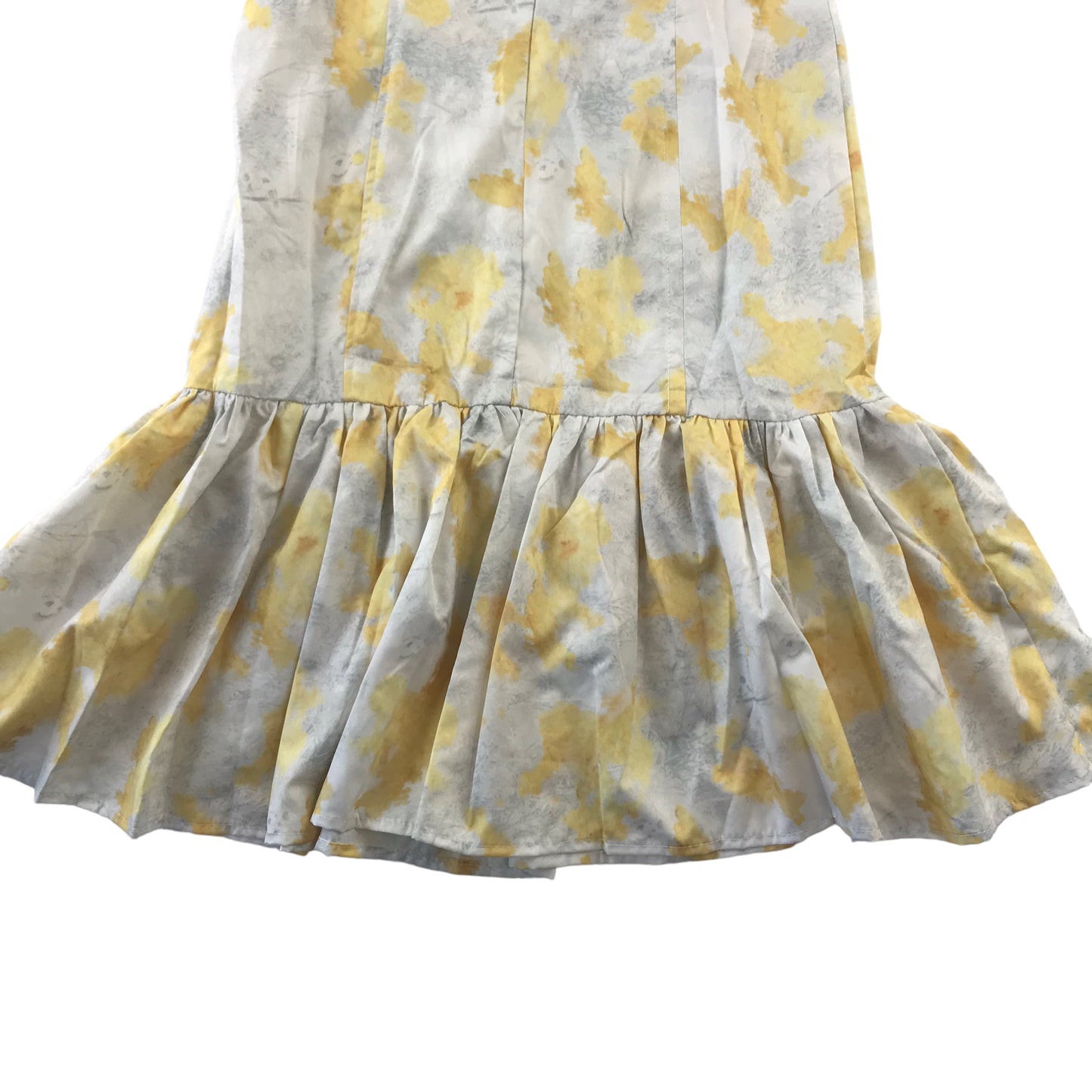 Shein Dress Size Women XS White and Yellow Floral Drop Waist