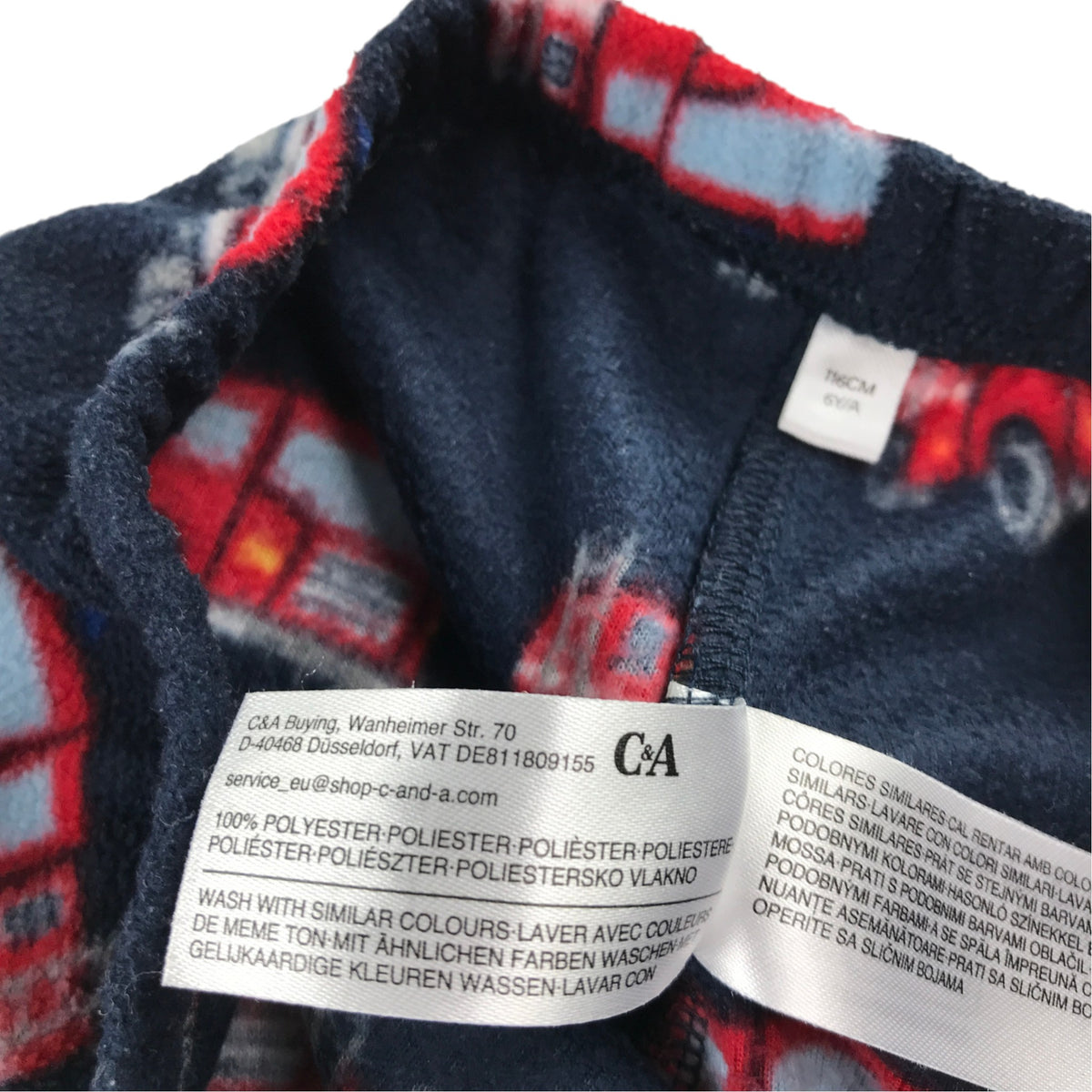 C&A 6 years dark blue pyjama set polyester