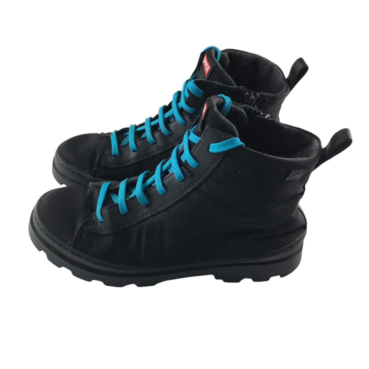 Camper size UK 5 black fashion boots with blue laces