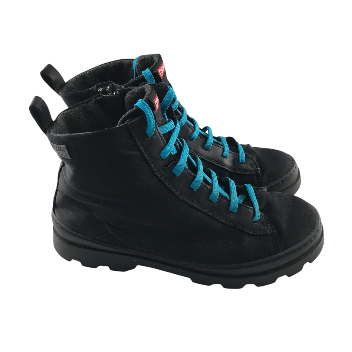 Camper size UK 5 black fashion boots with blue laces