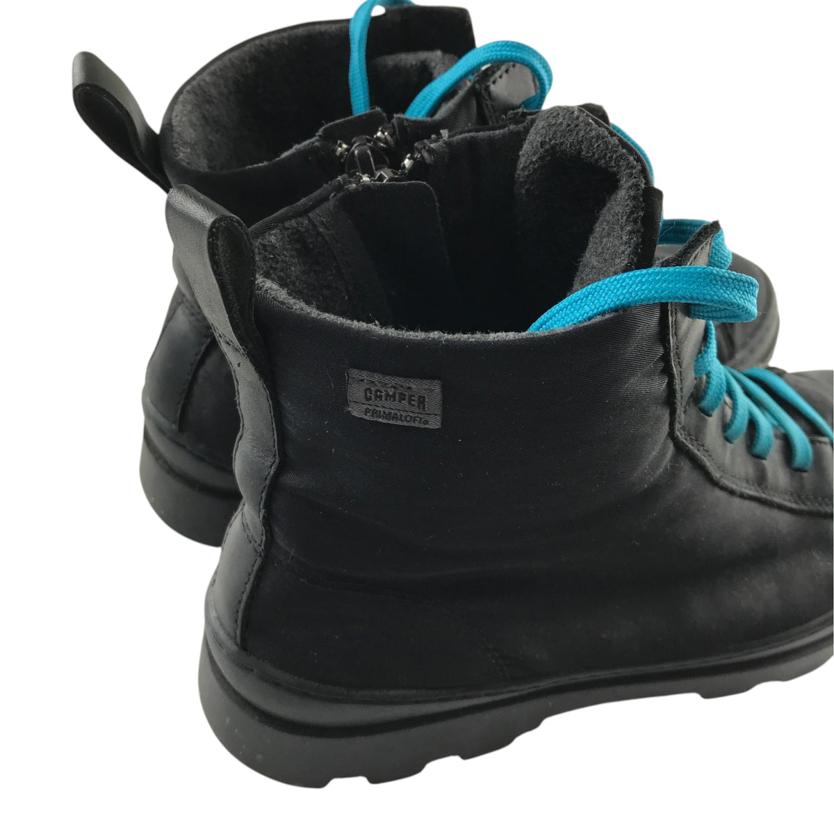 Camper size UK 5 black fashion boots with blue laces
