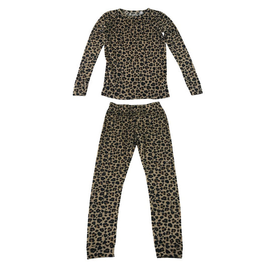 Cat & Jack 9-10 years brown pyjama set leopard print polyester elastane