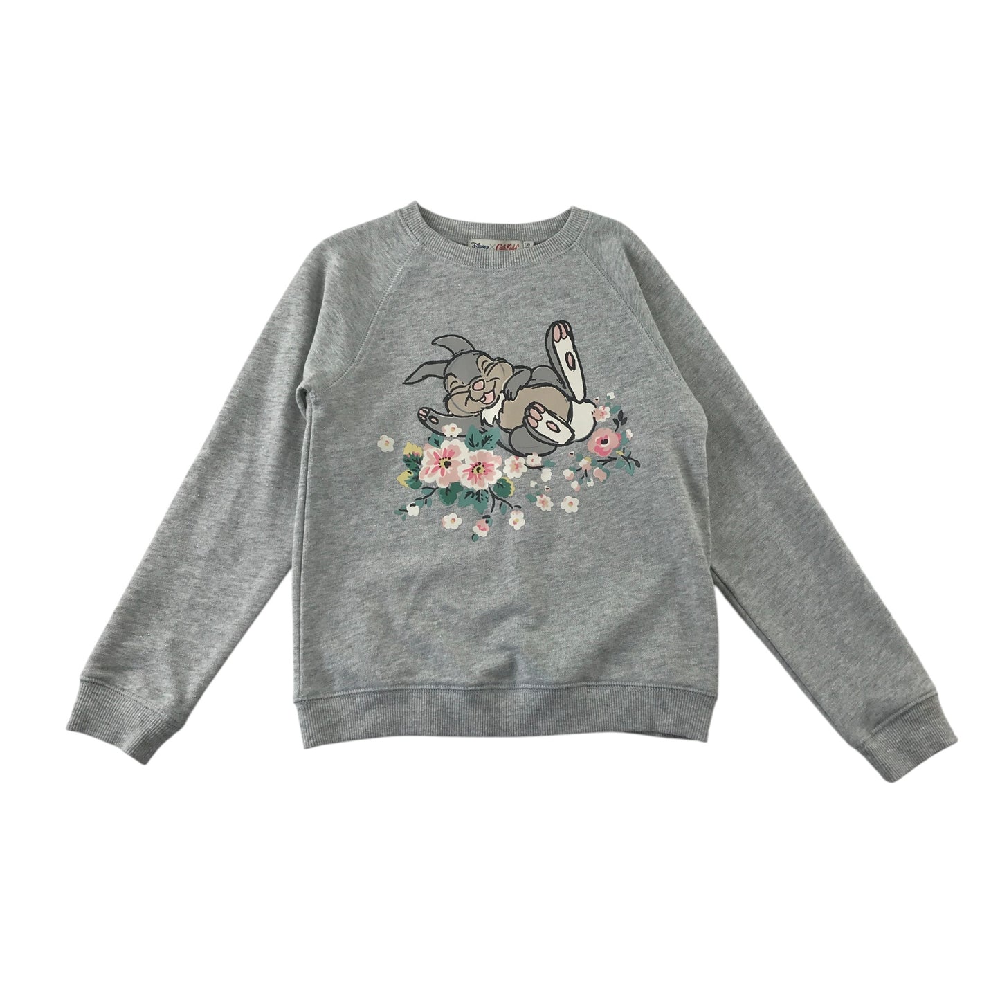 Cath Kids 7-8 years grey sweater sparkly Disney Bambi Thumper cotton polyester