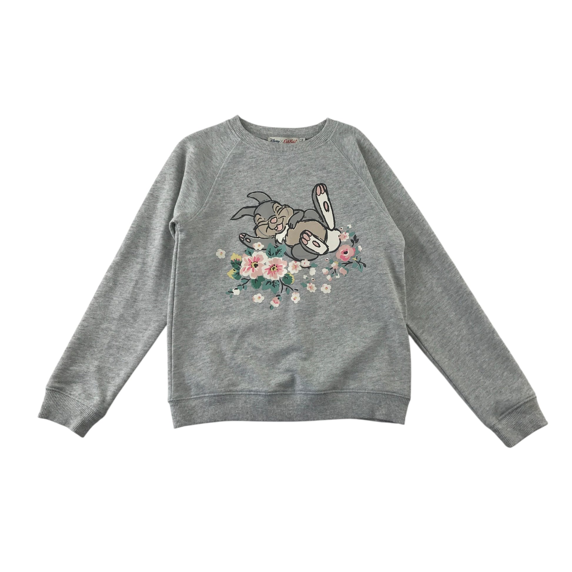 Cath Kids 7-8 years grey sweater sparkly Disney Bambi Thumper cotton polyester