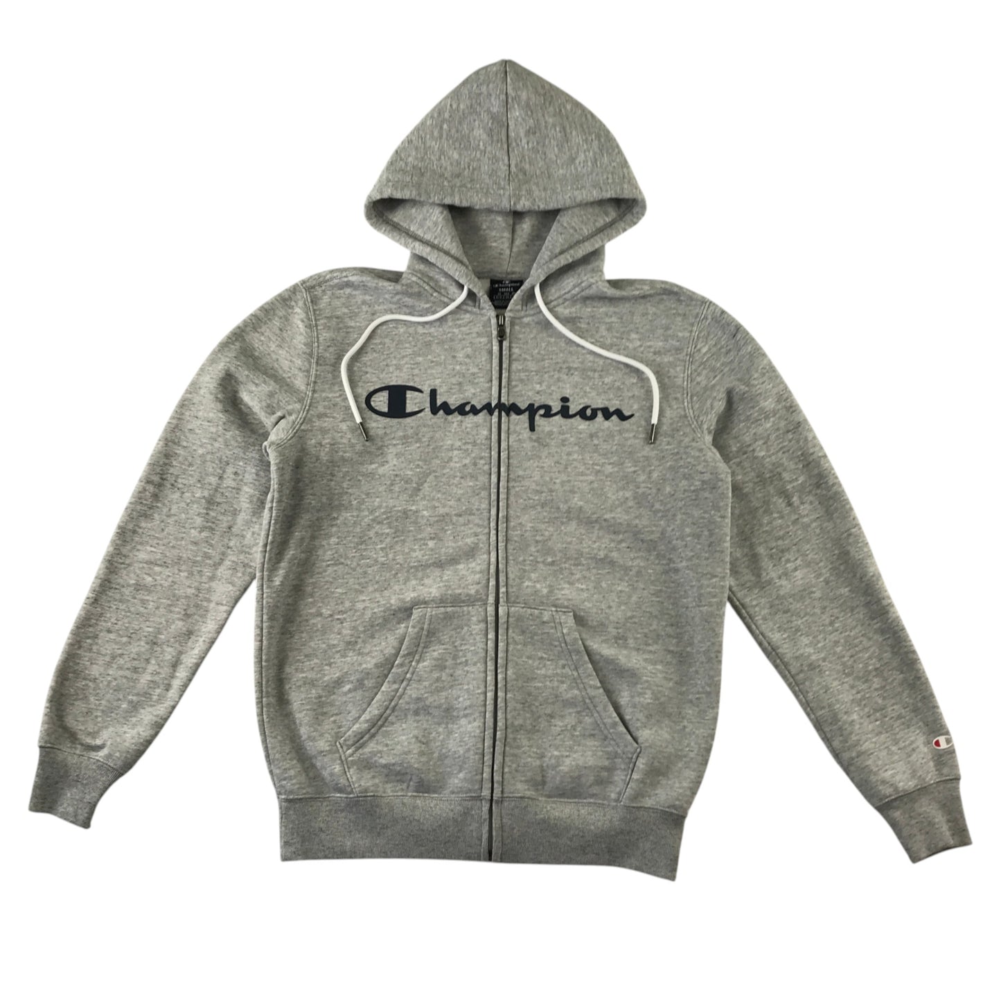 Champion size S grey hoodie full zipper cotton polyester