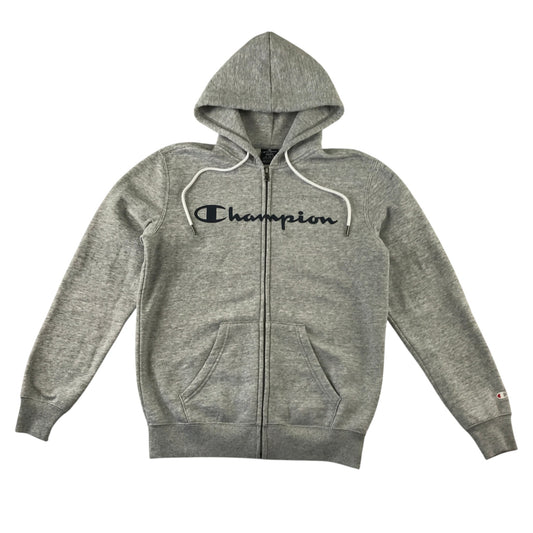 Champion size S grey hoodie full zipper cotton polyester