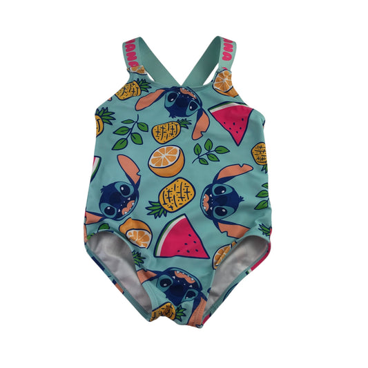 Character.com 6-7 years blue and multicolour swim costume Stitch polyester elastane