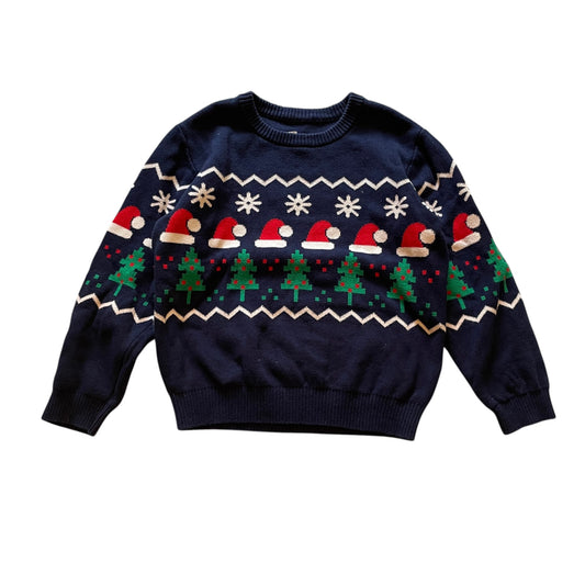 Christmas jumper 5-7 years navy blue knitted