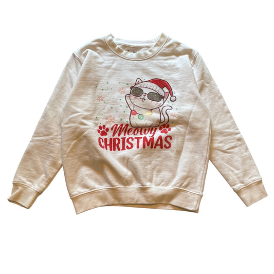Christmas jumper 6-7 years white Meawy Christmas sweater cotton polyester
