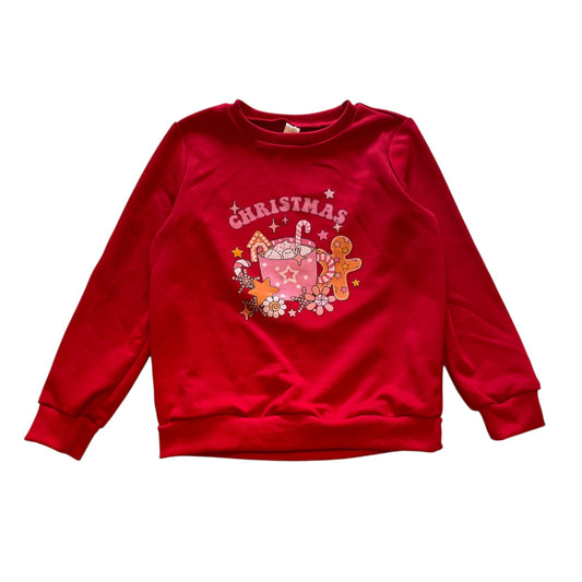 Christmas jumper 7-8 years red hot chocolate polyester