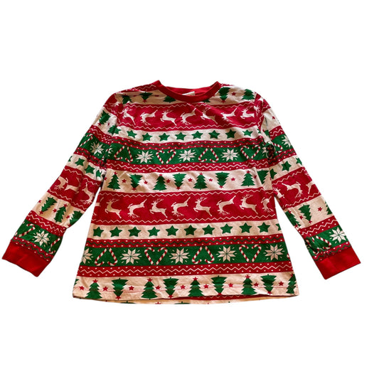 Christmas t-shirt 8-9 years red mix long sleeve cotton