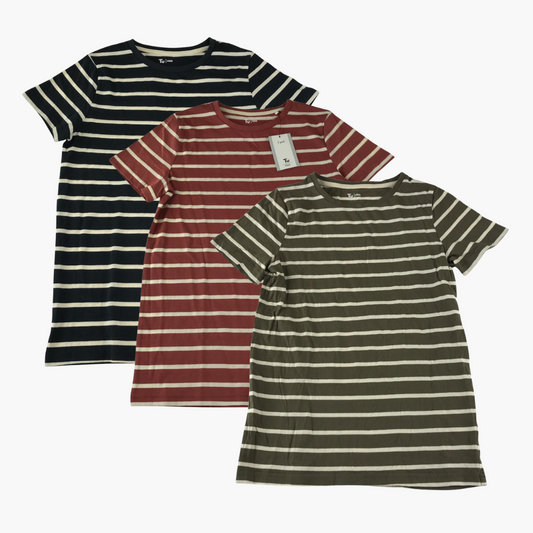 Tu Bundle 11-12 years black clay and green white stripy 3 pack set cotton