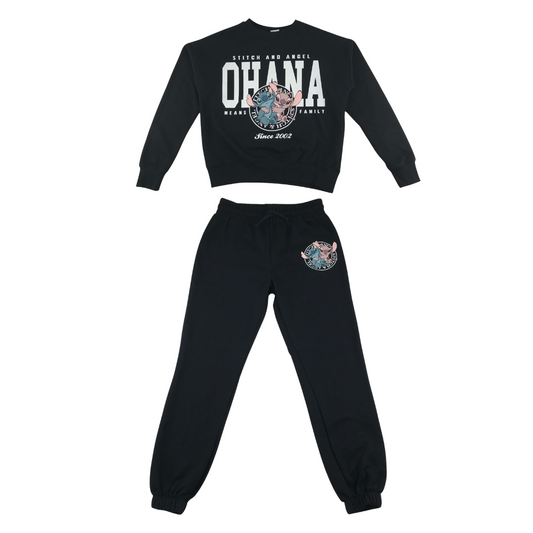 F&F sweater and joggers set 12-13 years black Stitch and Angel Ohana