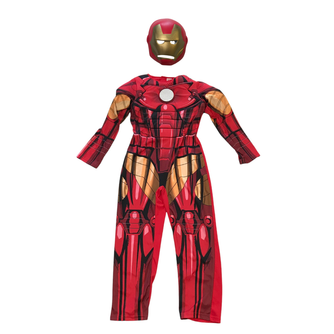 F&F Ironman costume 9-10 years onesie dress up costume with mask