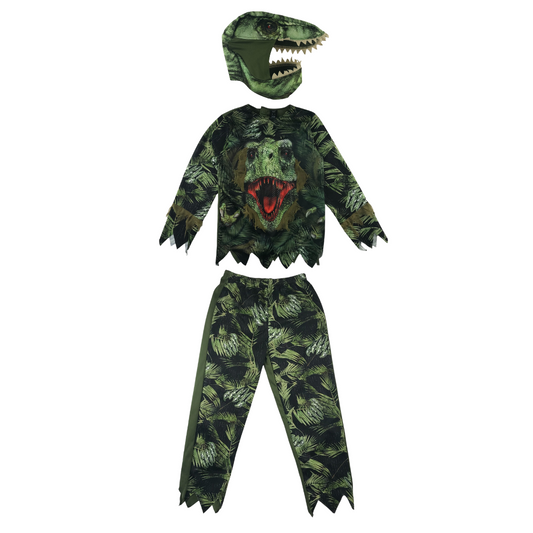 F&F Costume 9-10 Years Khaki Green Dinosaur Jungle Themed