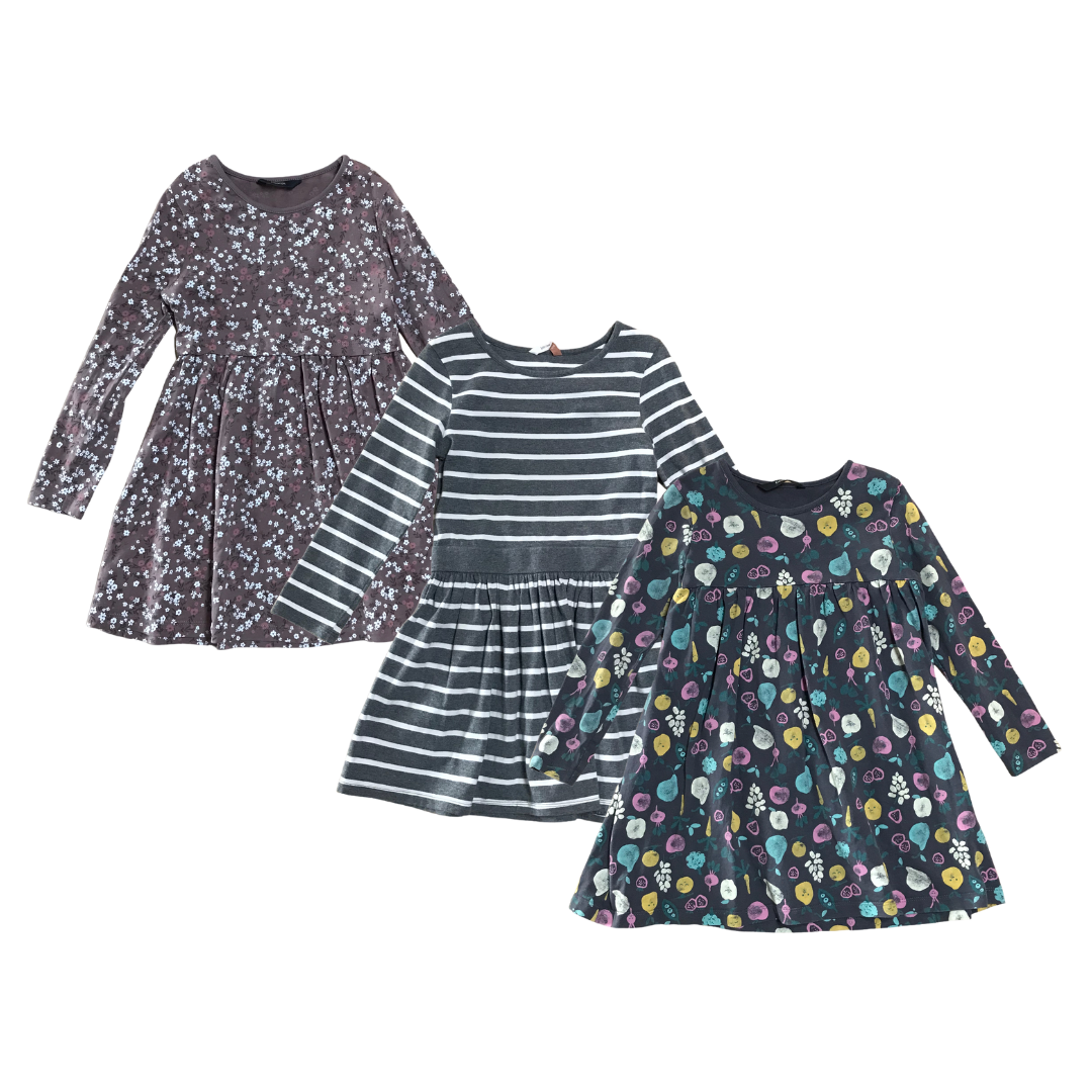 Long Sleeve Print Pattern Dress Bundle Age 5