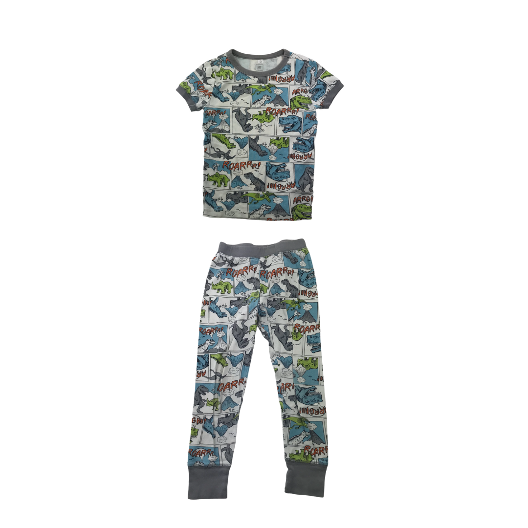 GAP Dinosaur Comic Cotton Pyjama Set Age 6