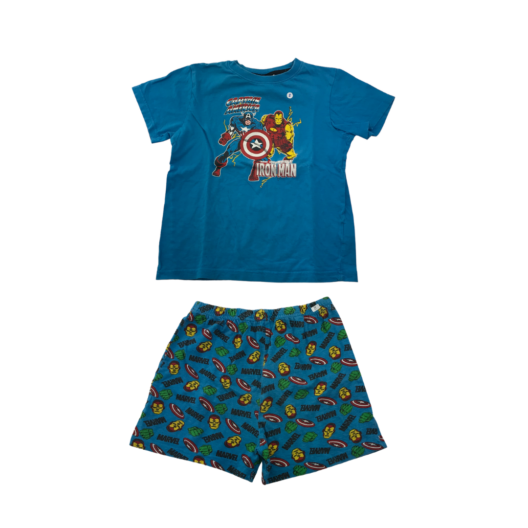 Primark Blue Avengers Cotton Pyjama Set Age 8