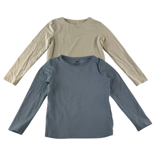 H&M t-shirt bundle 5-6 years long sleeve light blue and cream colours
