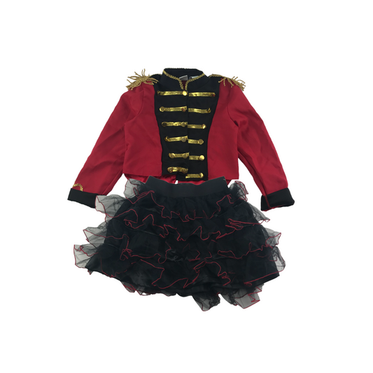 I Want To Be Parade Marching Band Costume Age 7-8 Red Black Skirt and Jacket Set