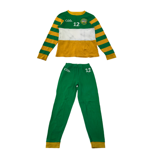 Farelii Green and Yellow Uíbh Fhailí Cotton Pyjama Set Age 10-12