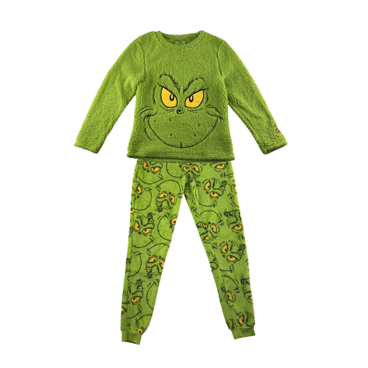 Primark festive pyjama set women's 2XS green The Grinch soft fluffy