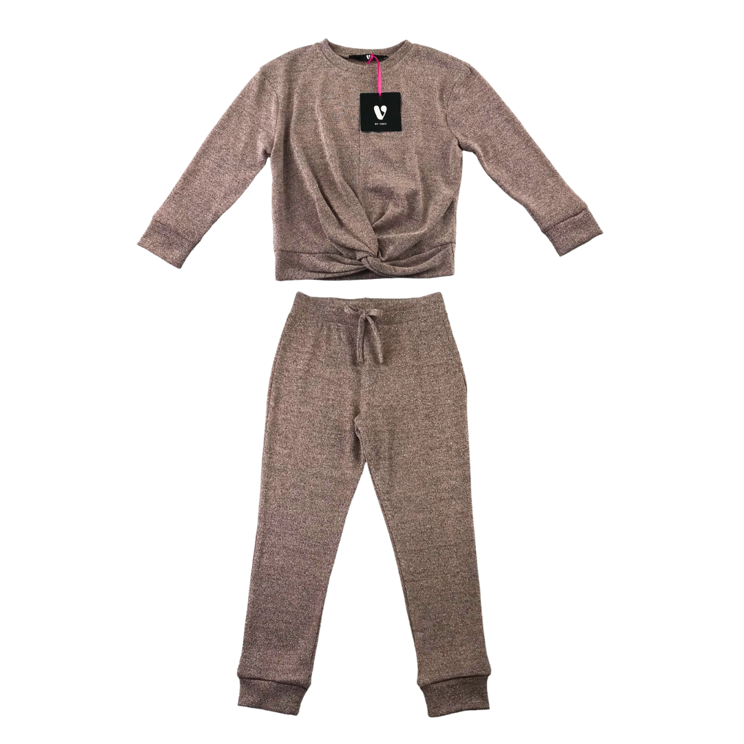 Very sweater and joggers set 6 years pink taupe sparkly loungewear