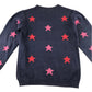 Crew Kids 10-11 years navy blue jumper pink sequin stars cotton acrylic