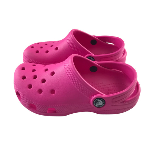 Crocs size UK 12 junior bright pink clogs