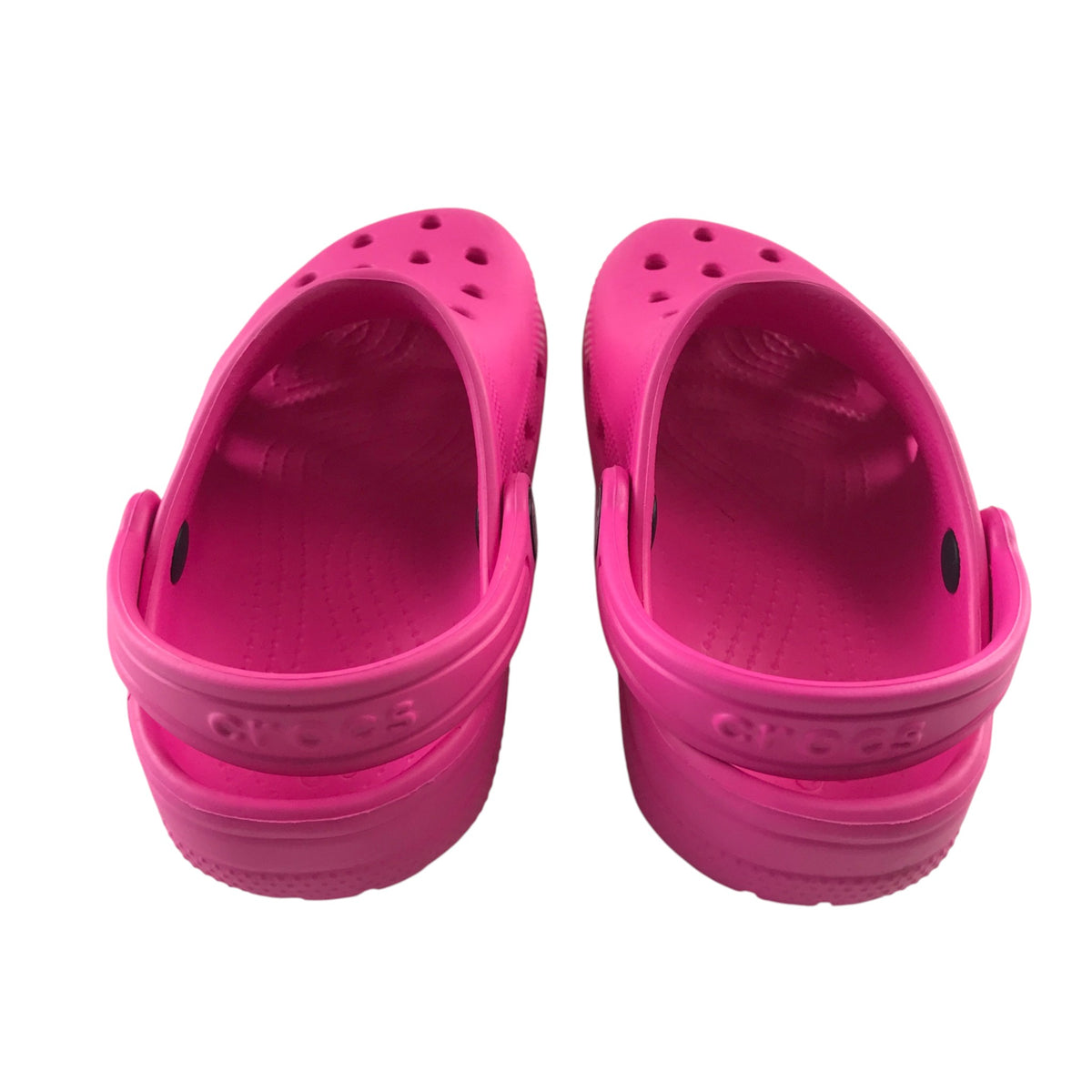 Crocs size UK 12 junior bright pink clogs