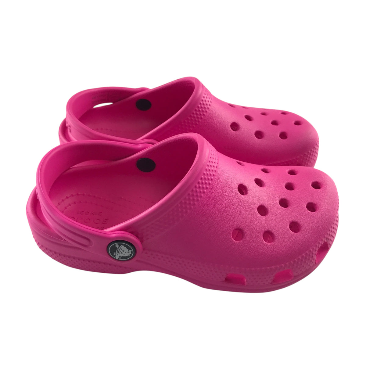 Crocs size UK 12 junior bright pink clogs