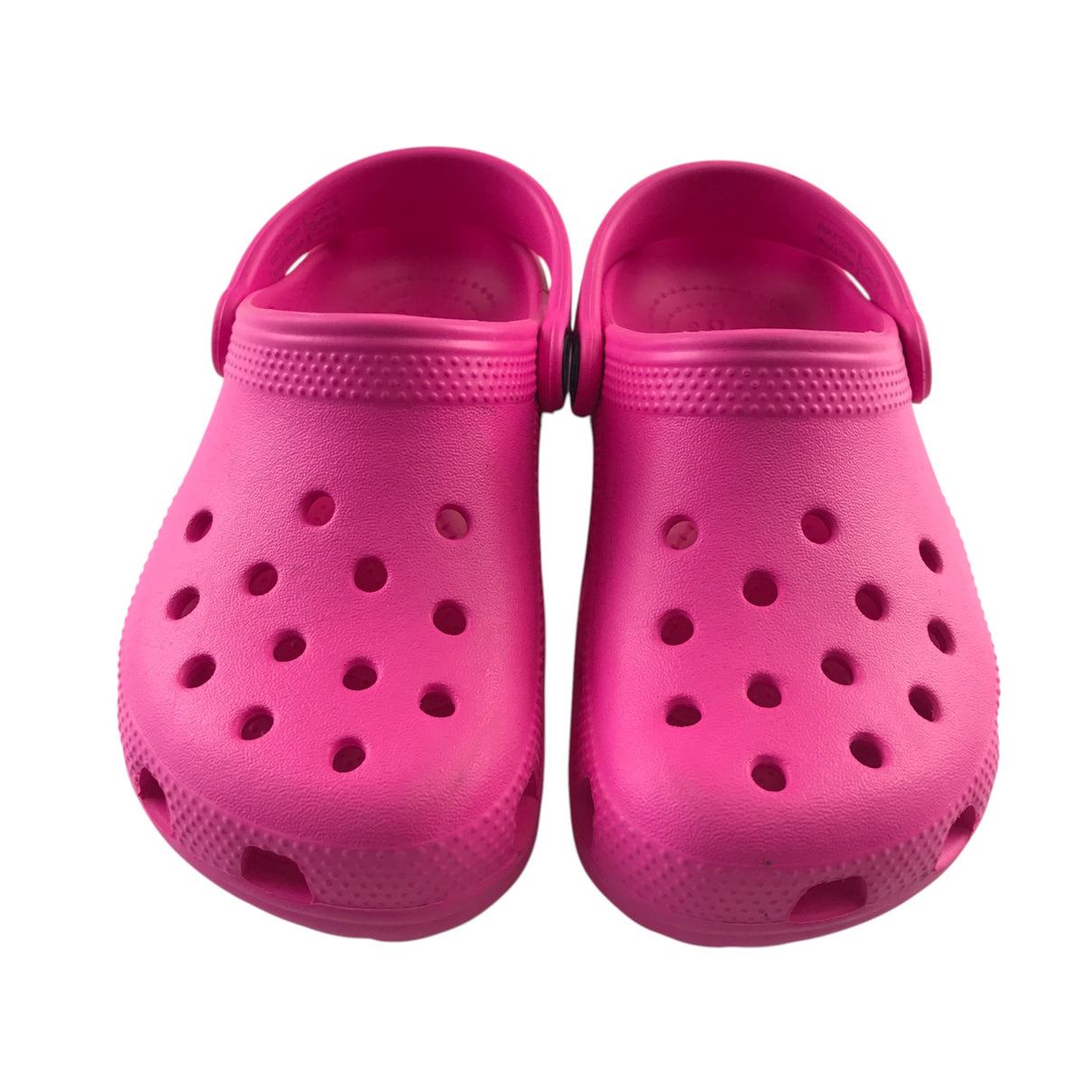 Crocs size UK 12 junior bright pink clogs