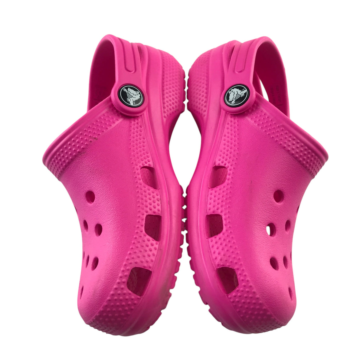 Crocs size UK 12 junior bright pink clogs