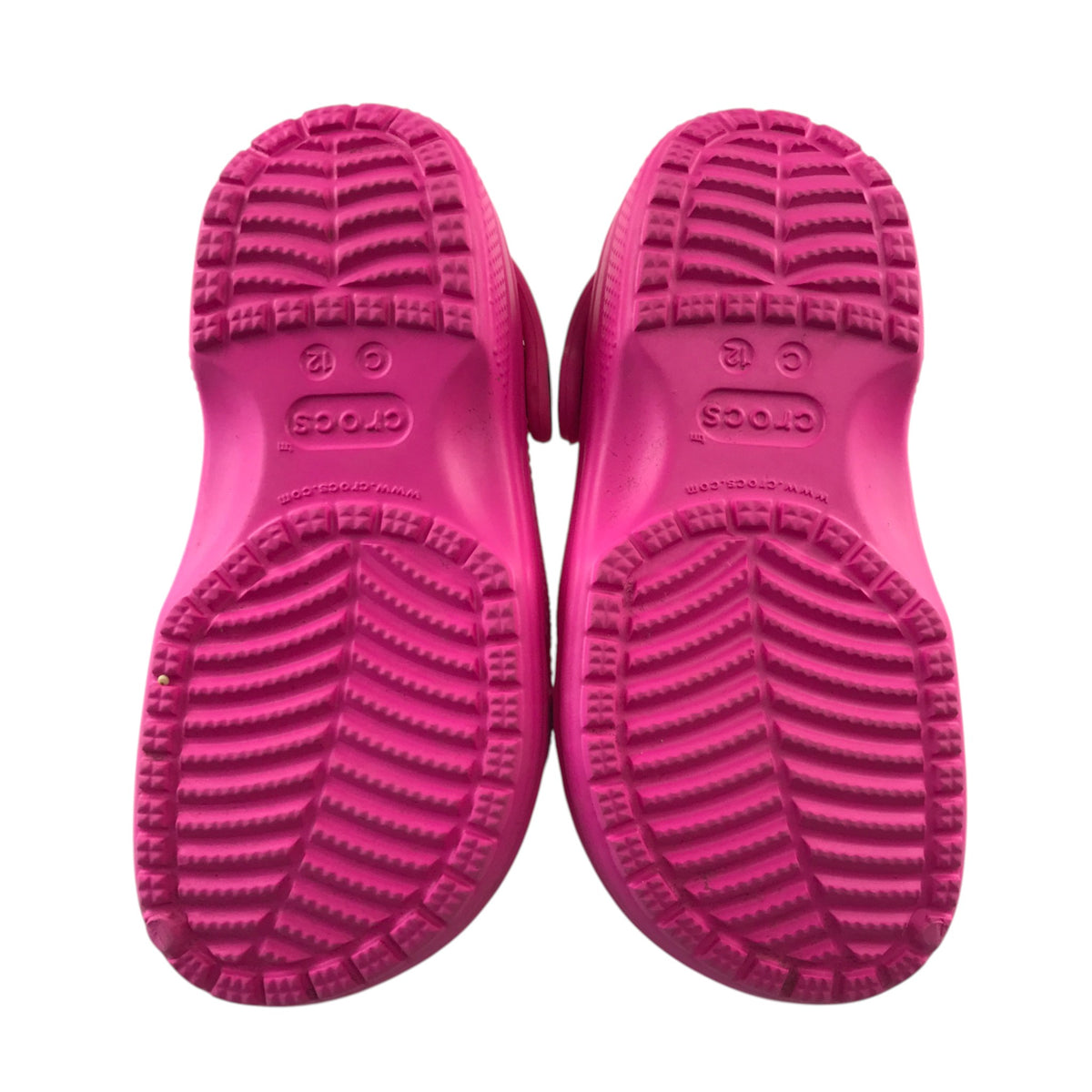 Crocs size UK 12 junior bright pink clogs
