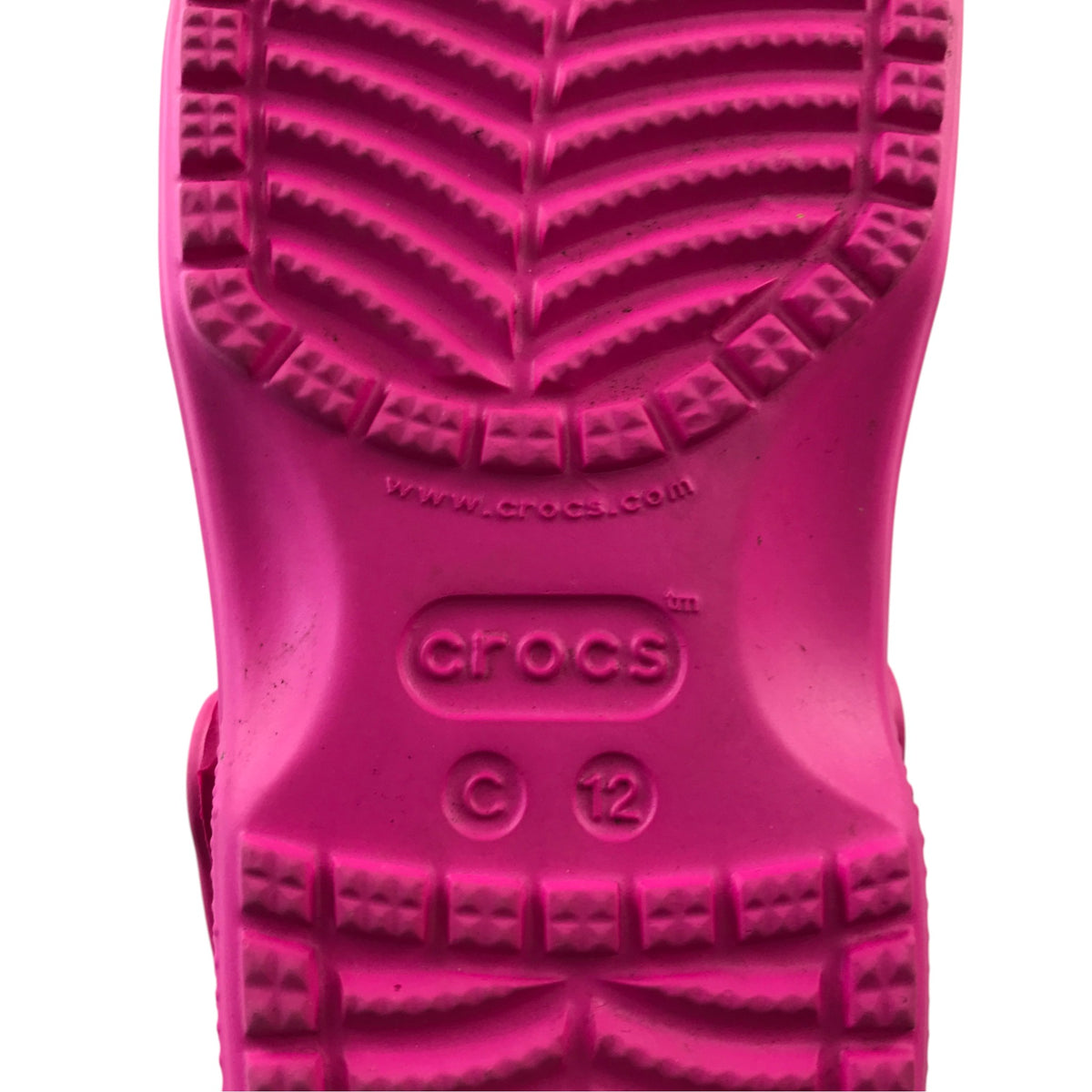 Crocs size UK 12 junior bright pink clogs