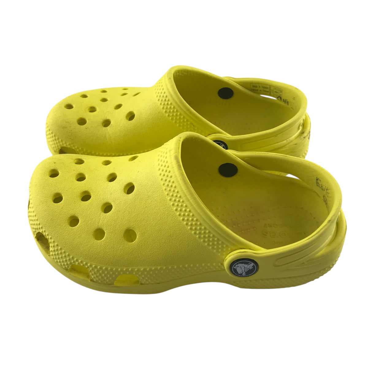 Crocs size UK 13 junior yellow clogs