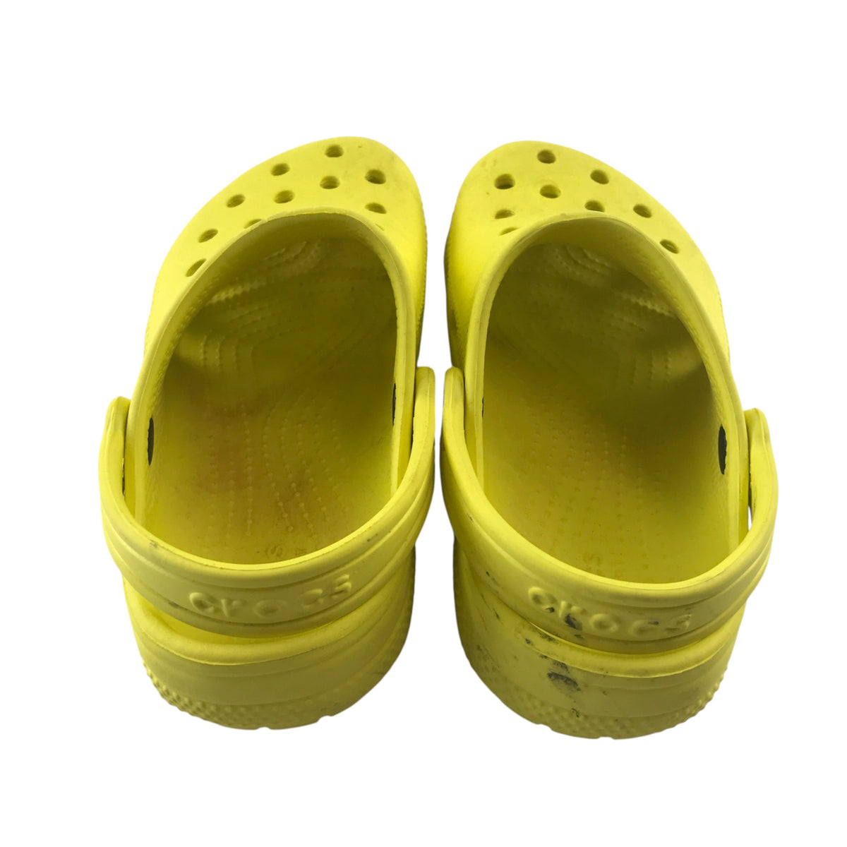 Crocs size UK 13 junior yellow clogs
