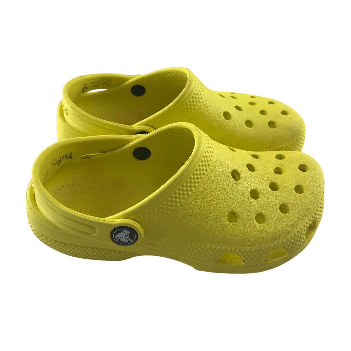 Crocs size UK 13 junior yellow clogs