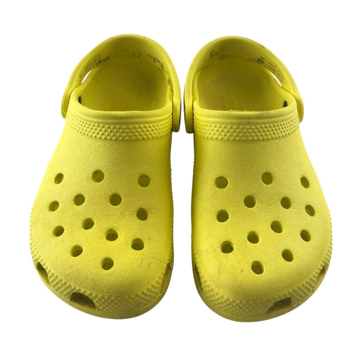 Crocs size UK 13 junior yellow clogs