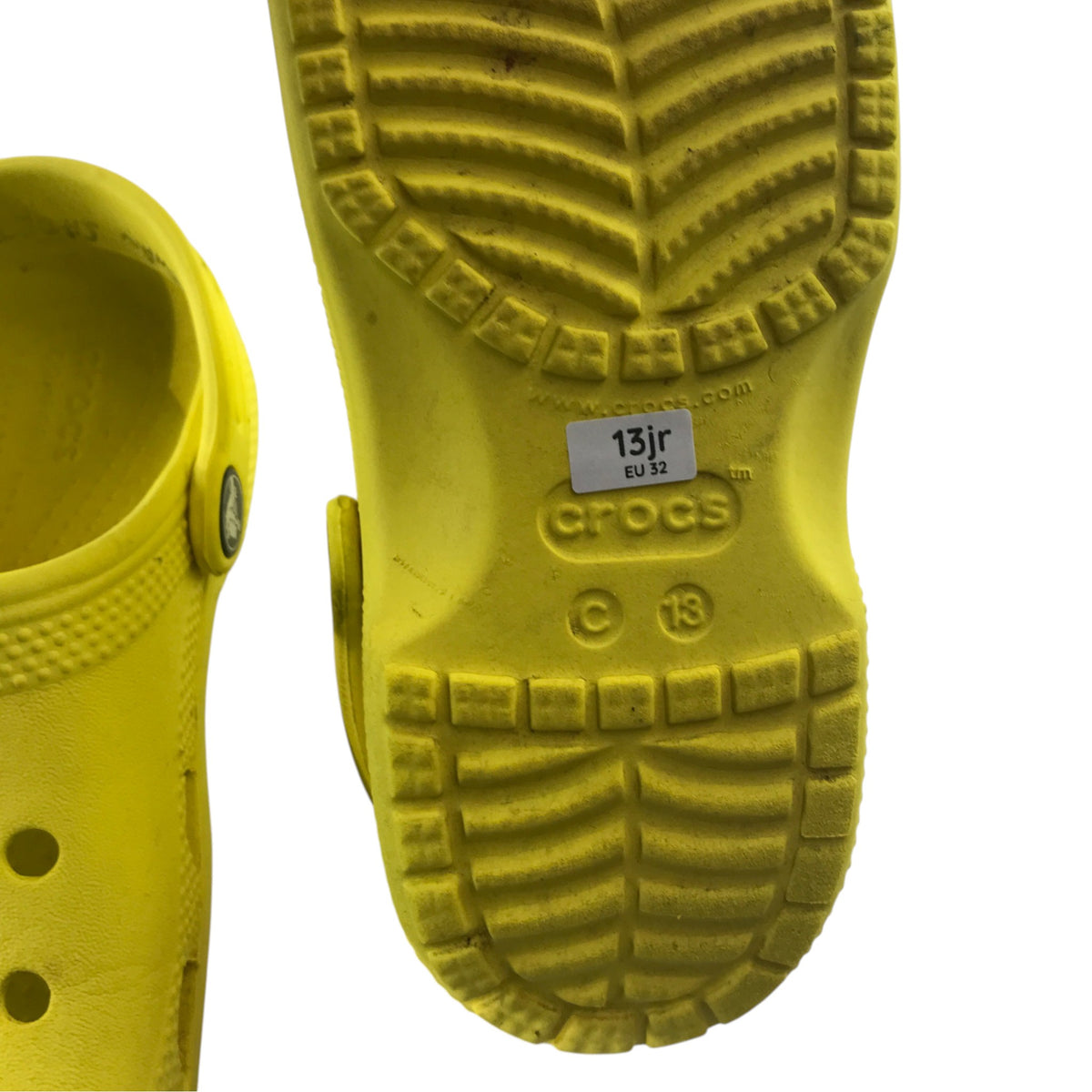 Crocs size UK 13 junior yellow clogs