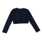 Cropped cardigan 9-10 years navy blue scallop detail polyester