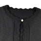 Cropped cardigan 9-10 years navy blue scallop detail polyester