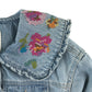 Next denim jacket 7-8 years blue long sleeve with flower embroidery detail cotton